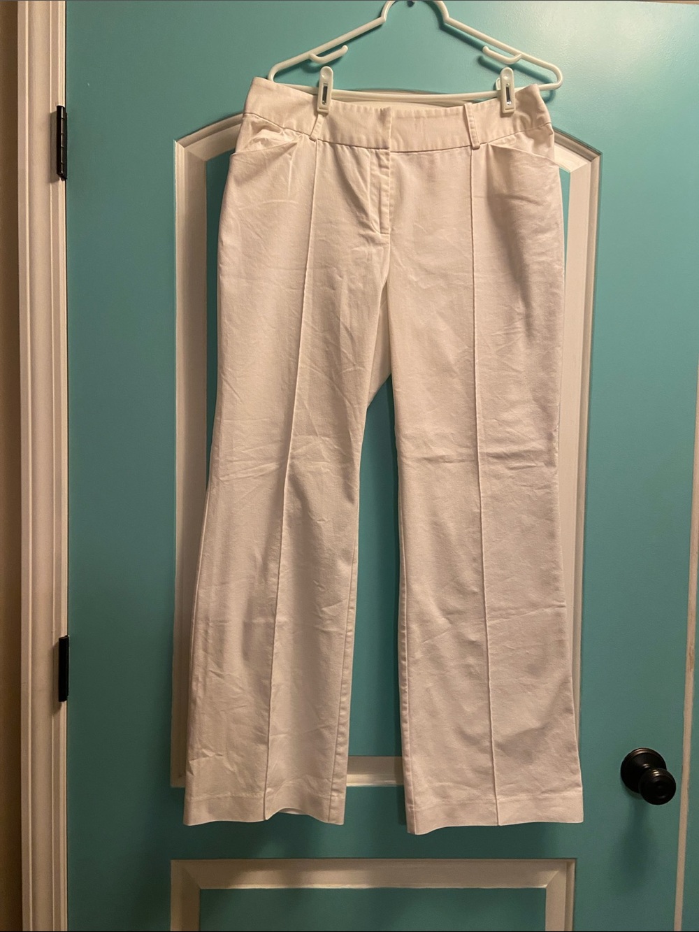 Nine West White Wide-Leg Tailored Trousers